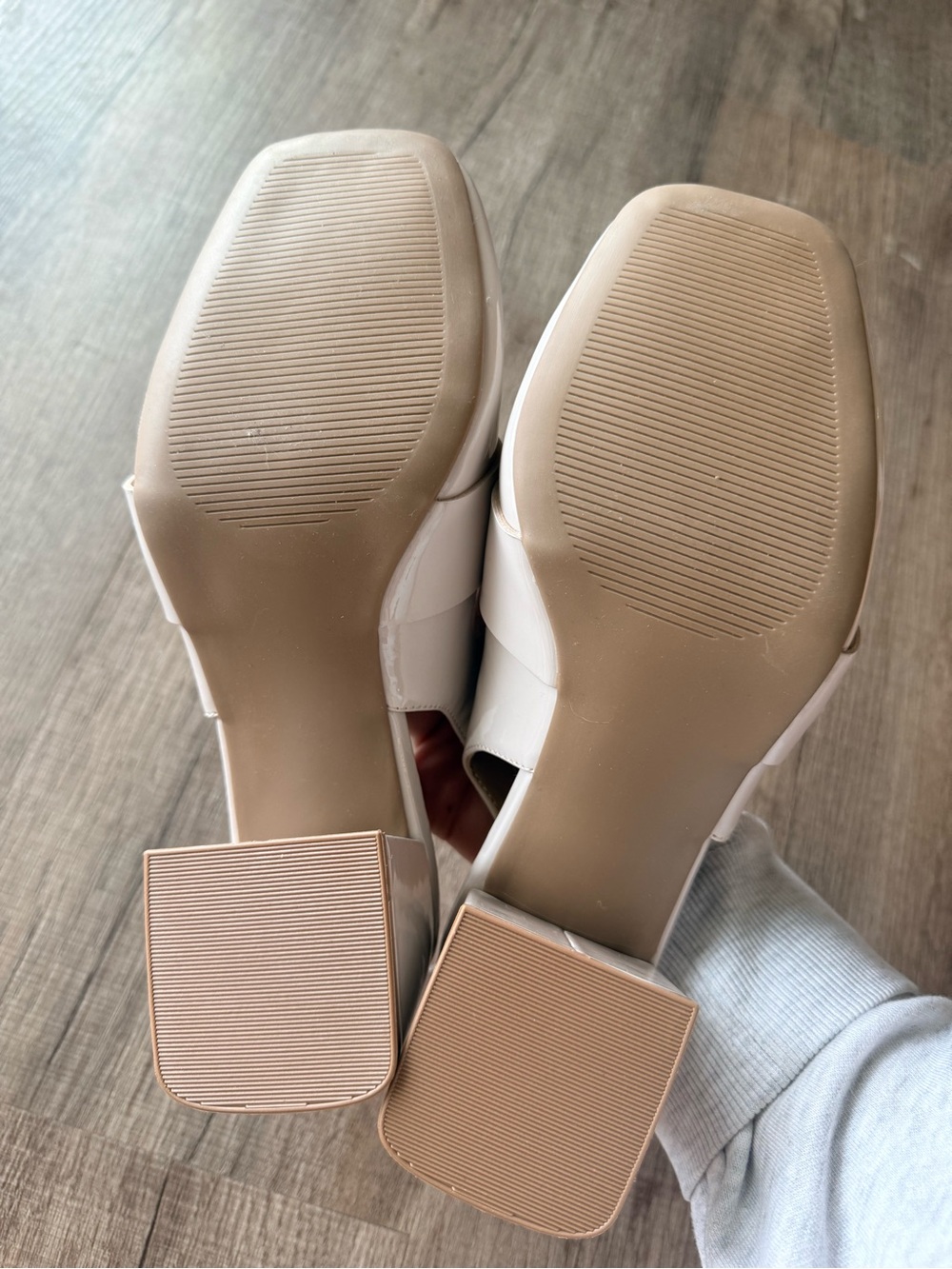 Madden Girl Women's Nude Patent Slingback Block Heel Loafers - Picture 7 of 7